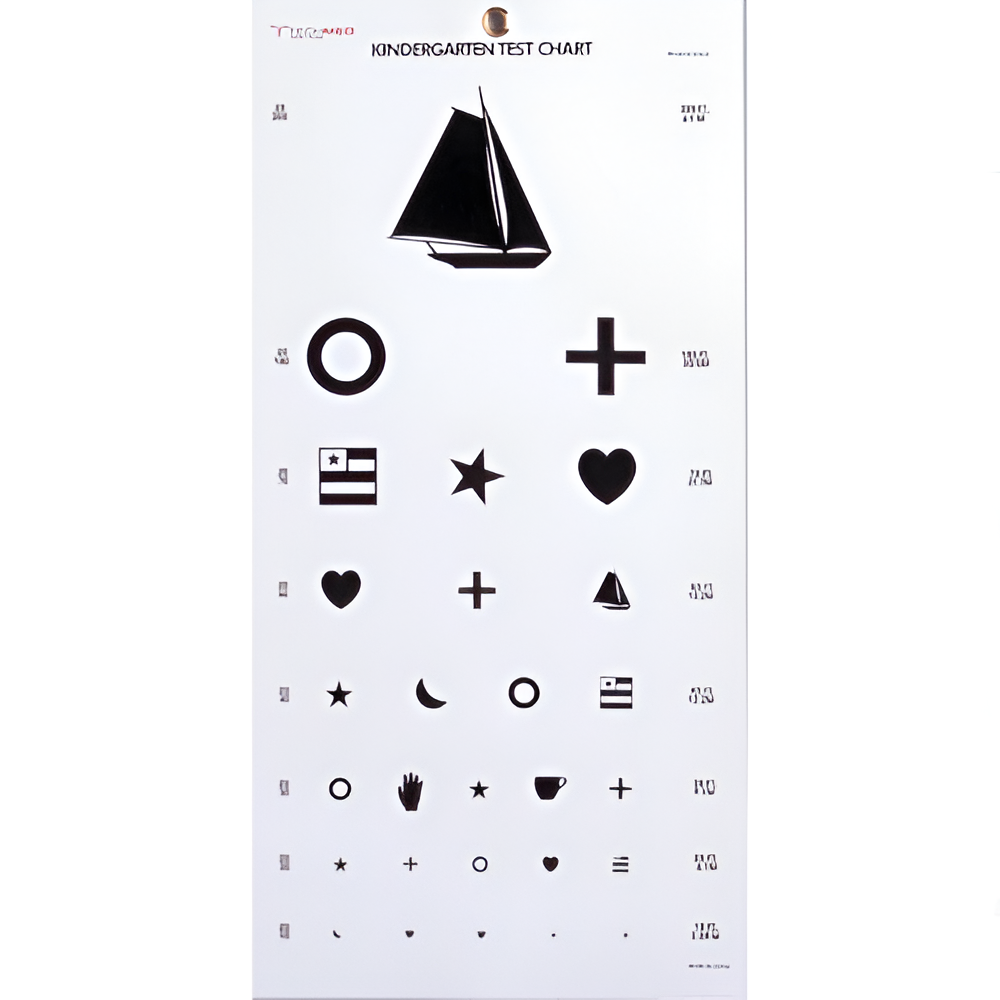 Kindergarten Eye Chart – 22 x 11 Inches – Early Vision Screening for Kids