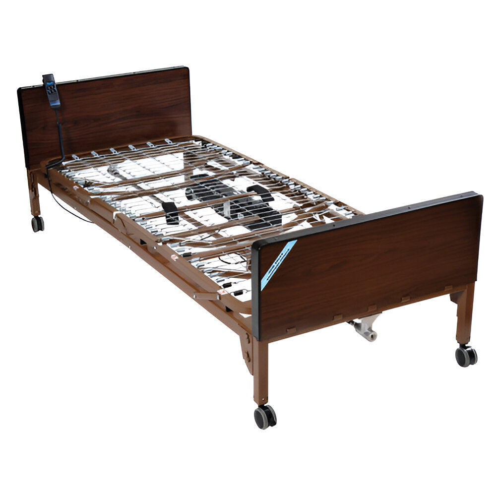 Ultra-Light Semi-Electric Bed w/Half Rails – Adjustable Patient Bed