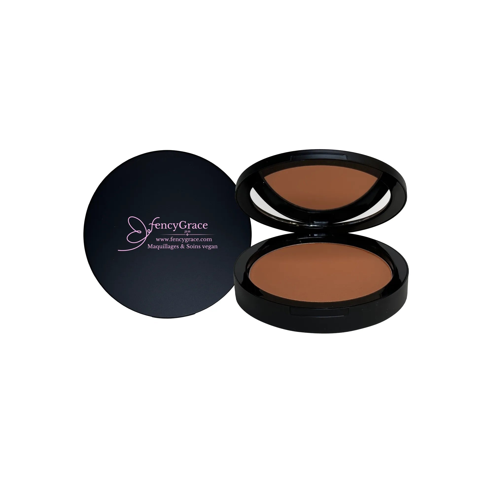 FencyGrace Compact Powder Foundation – Vegan, Adjustable Coverage & Matte Finish – Anne 133