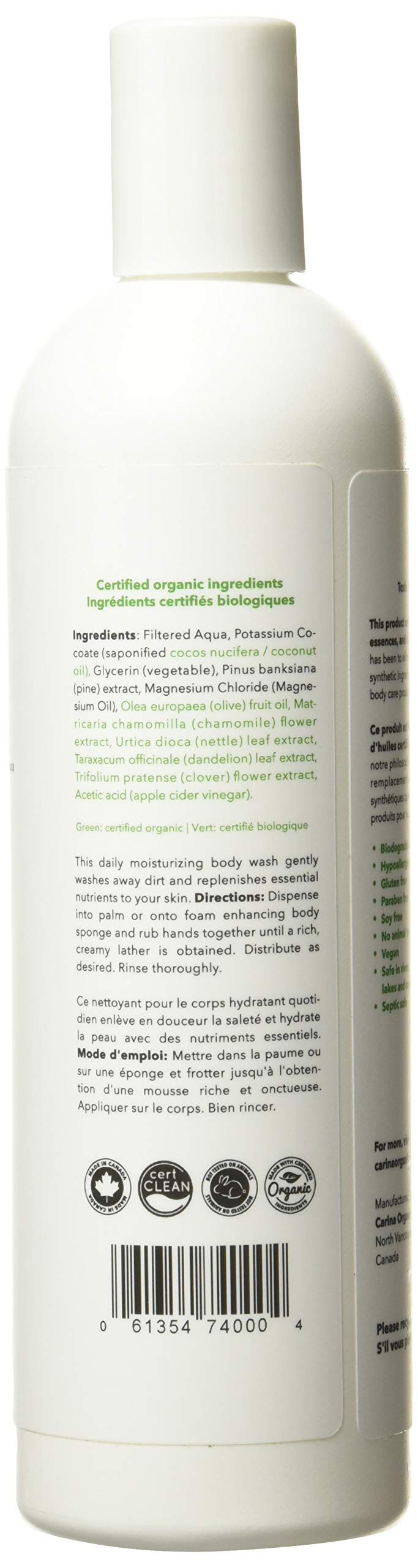 Carina Organics - Unscented Body Wash (360ml 12)