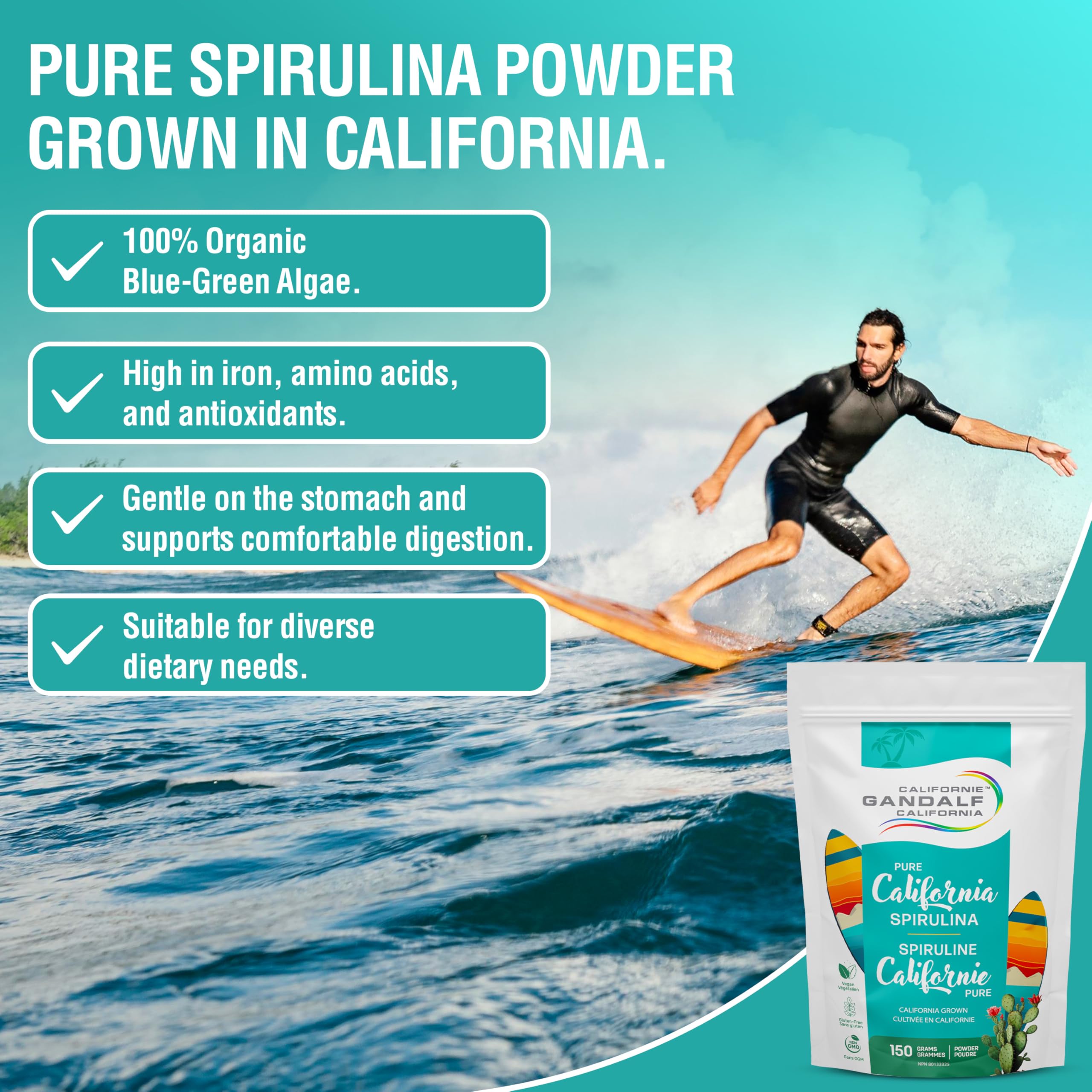 Gandalf - California Spirulina, 150g powder - Gandalf