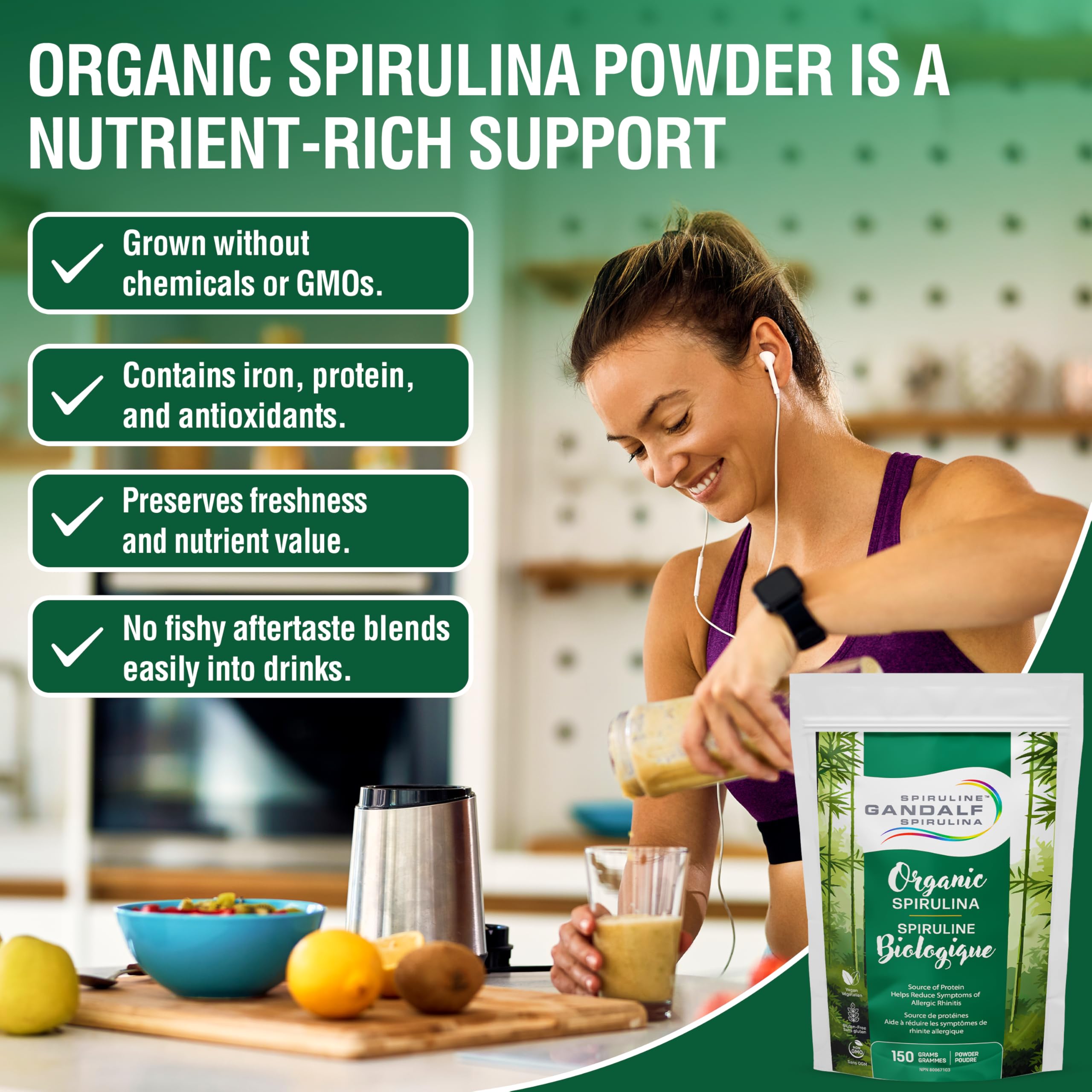 Gandalf - Spirulina Organic, 150g powder - Gandalf