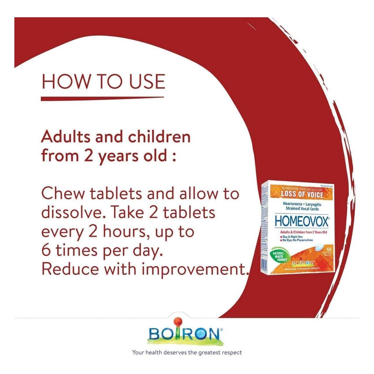 Boiron Homeovox Homeopathic Voice Relief Tablets – 60 Tablets