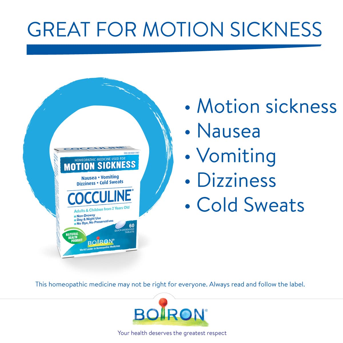 Boiron - Cocculine, Motion Sickness (60tab 60)