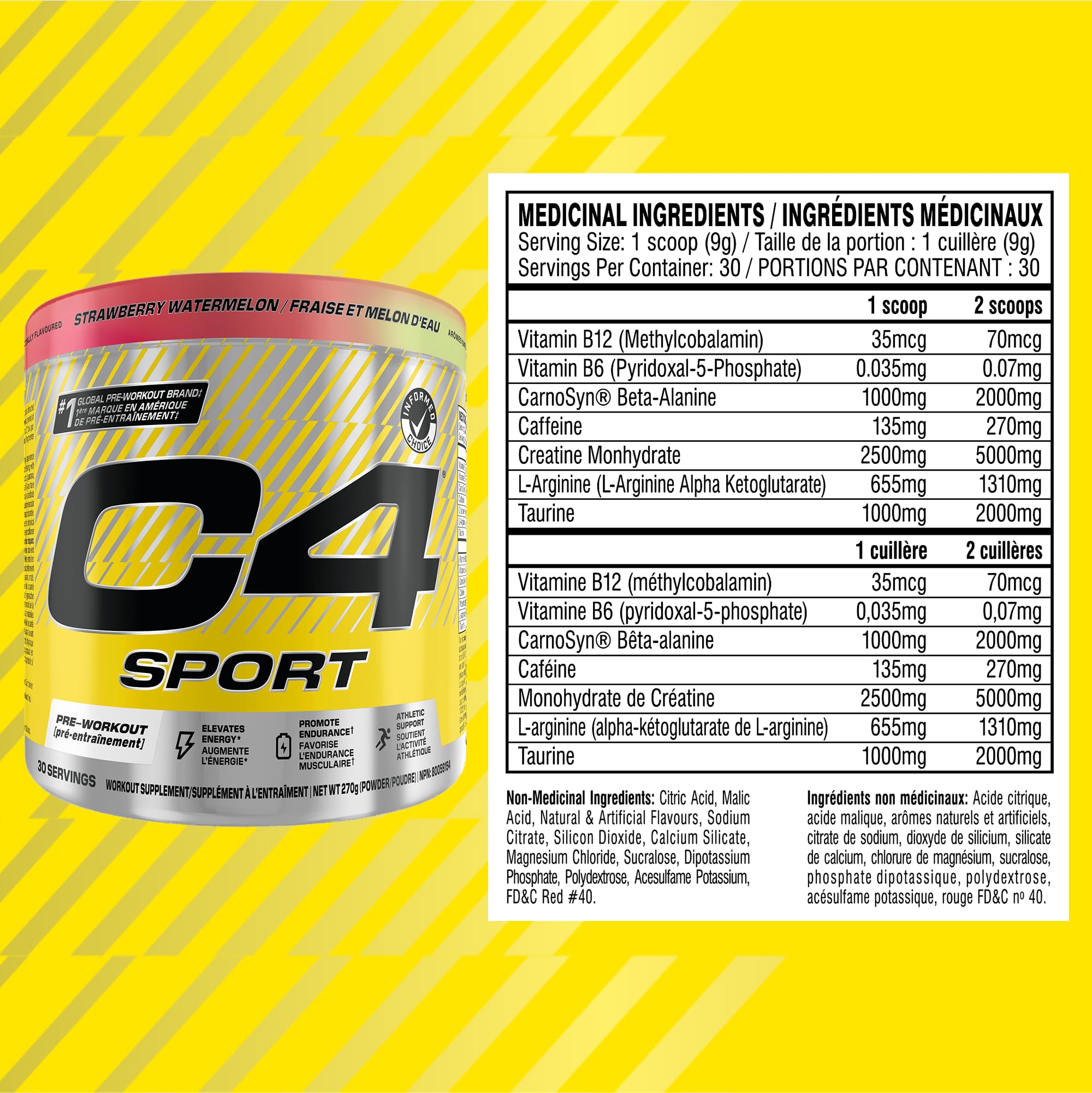 C4 - Sport Strawberry Watermelon 30s (270g 12)