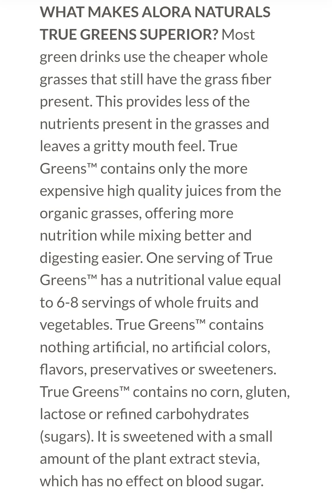 Alora Naturals - True Greens Pineapple Mango (400g 12)