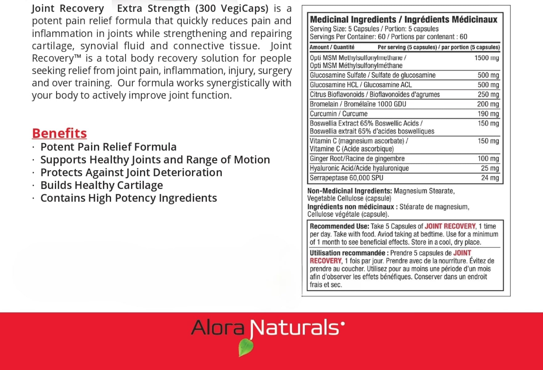 Alora Naturals - Joint Recovery Capsules (150vcap 12)