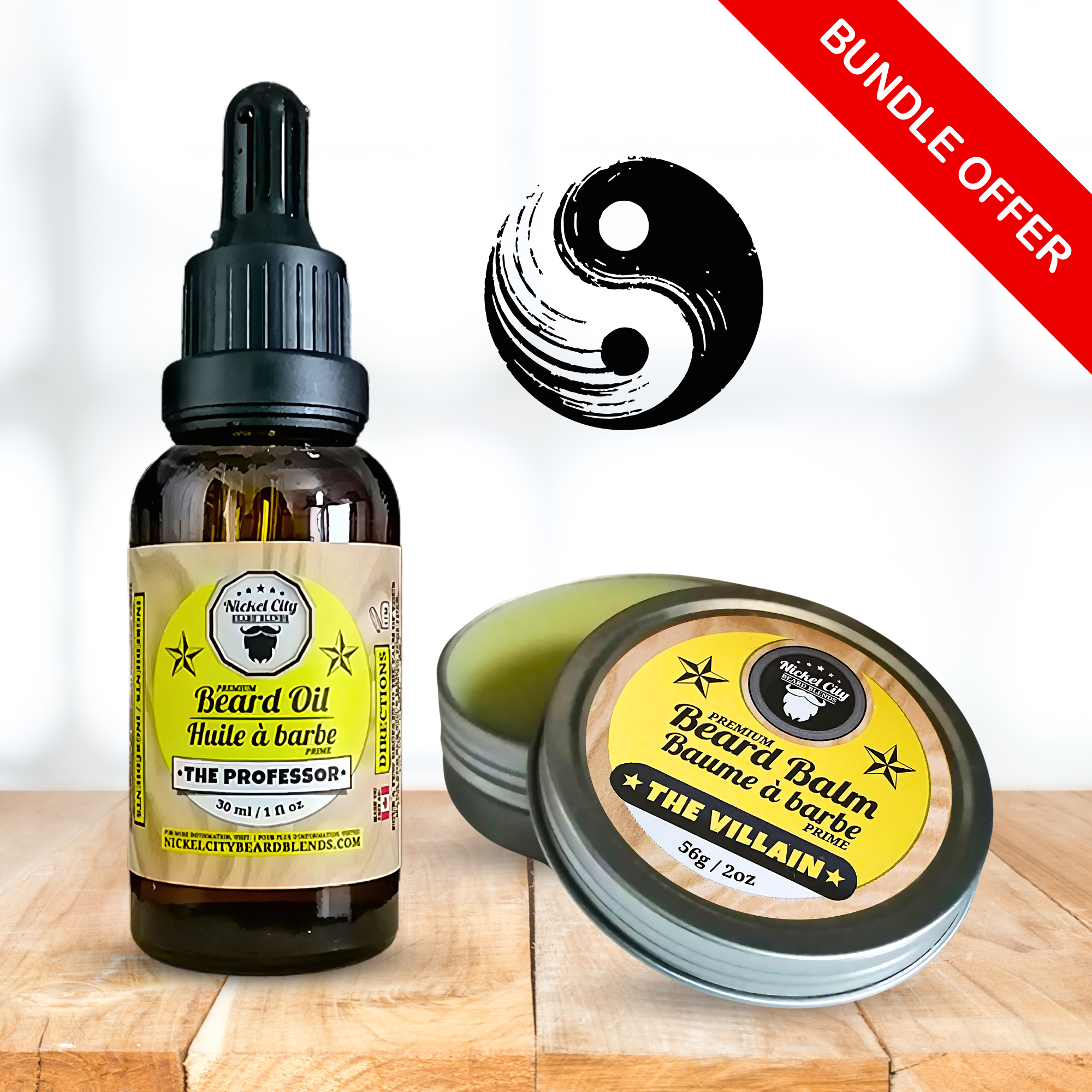 Duality “Yin-Yang” Beard Bundle – Professor x Villain (2-Pack: Oil + Balm) | Balance of Order & Chaos