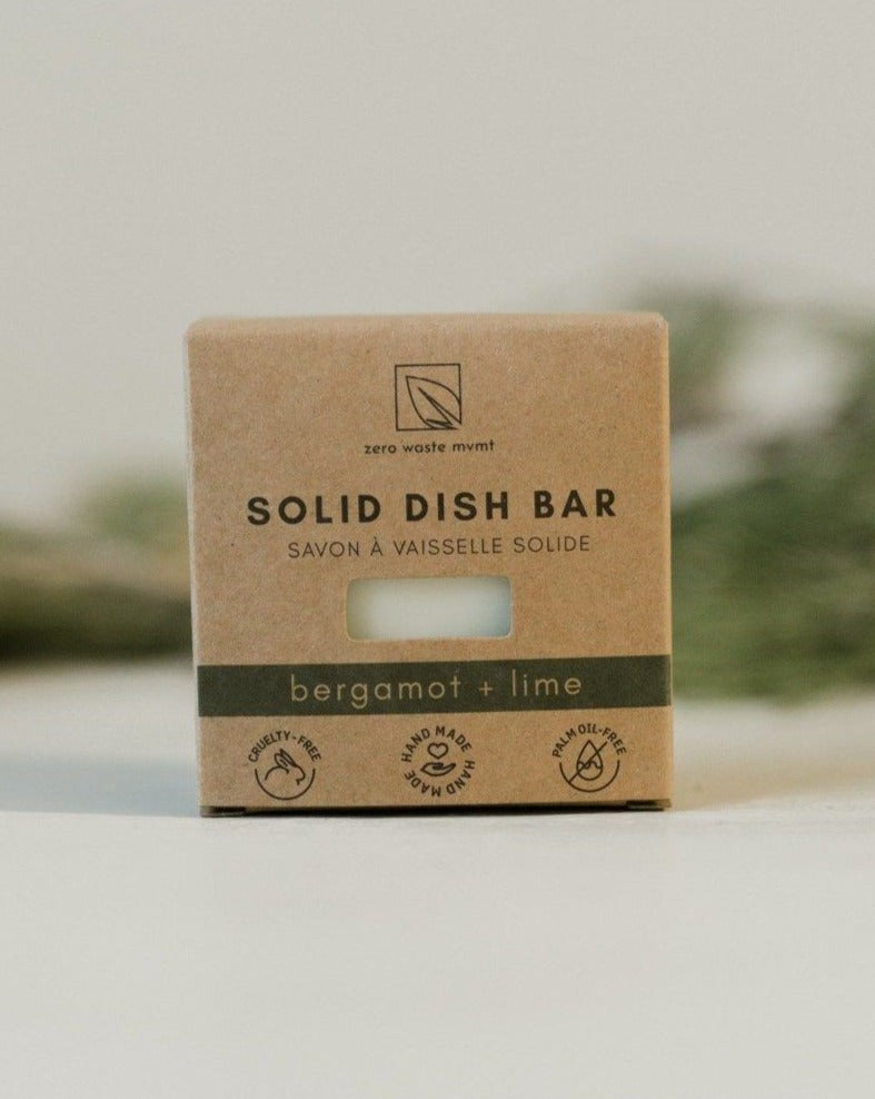 Solid Dish Soap Bar – Bergamot + Lime, Eco-Friendly & Zero-Waste, 5.5 oz