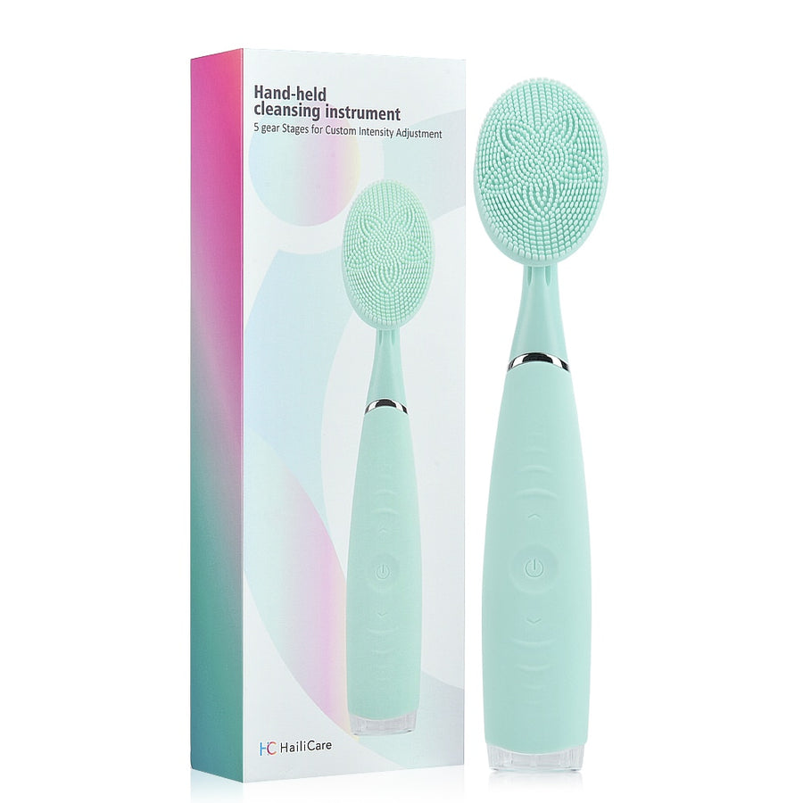 Facial Cleanser USB Rechargeable Brush Silicone Waterproof Brush Washing Brush Skin Massager