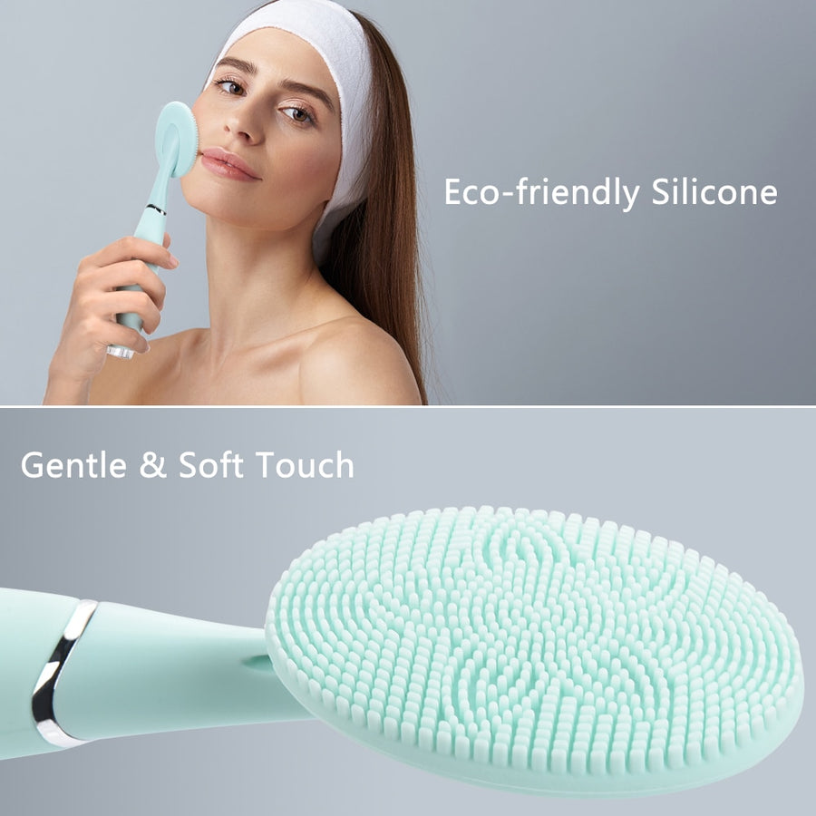 Facial Cleanser USB Rechargeable Brush Silicone Waterproof Brush Washing Brush Skin Massager