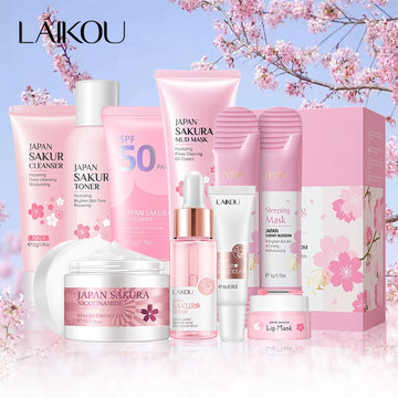 Sakura Skin Care Set - 9pcs Facial Products Kit