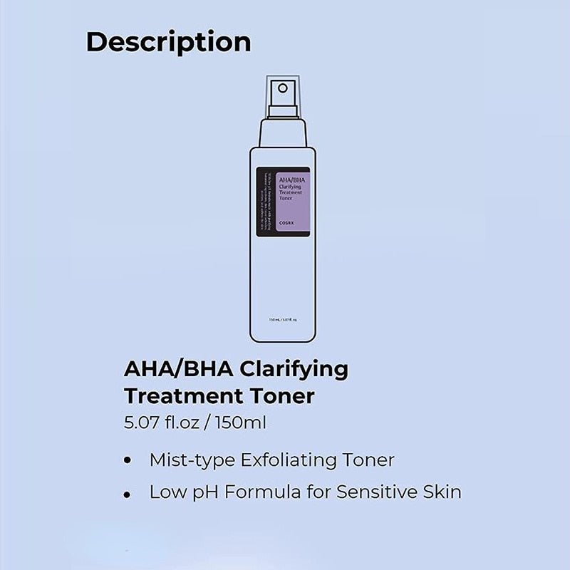 COSRX AHA BHA Clarifying Treatment Toner Exfoliating Facial Serum for Blackhead Removal Moisturizing