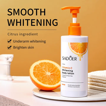 SADOER Vitamin C Body Lotion Whitening Orange Essence Creams Moisturising Leg Arm Back Body Skin Care Cream