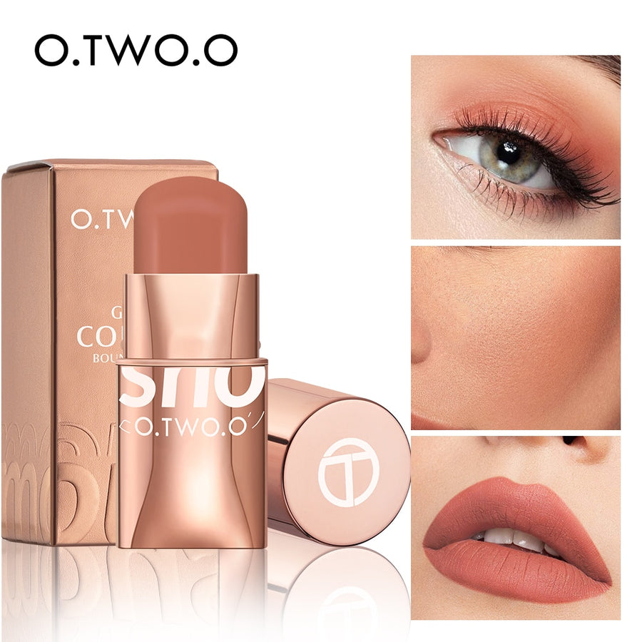 O.TWO.O Lipstick Blush Stick 3-in-1 Eyes Makeup Color Cheek and Lip Shy