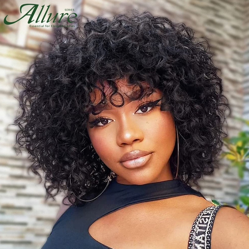 Natural ALLURE Curls with a Jerry Curly Wig With Bangs