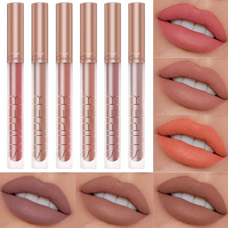 OCHEAL Liquid Lipstick Matte Lip Gloss No.7 To No.12 Colors 6 Pcs