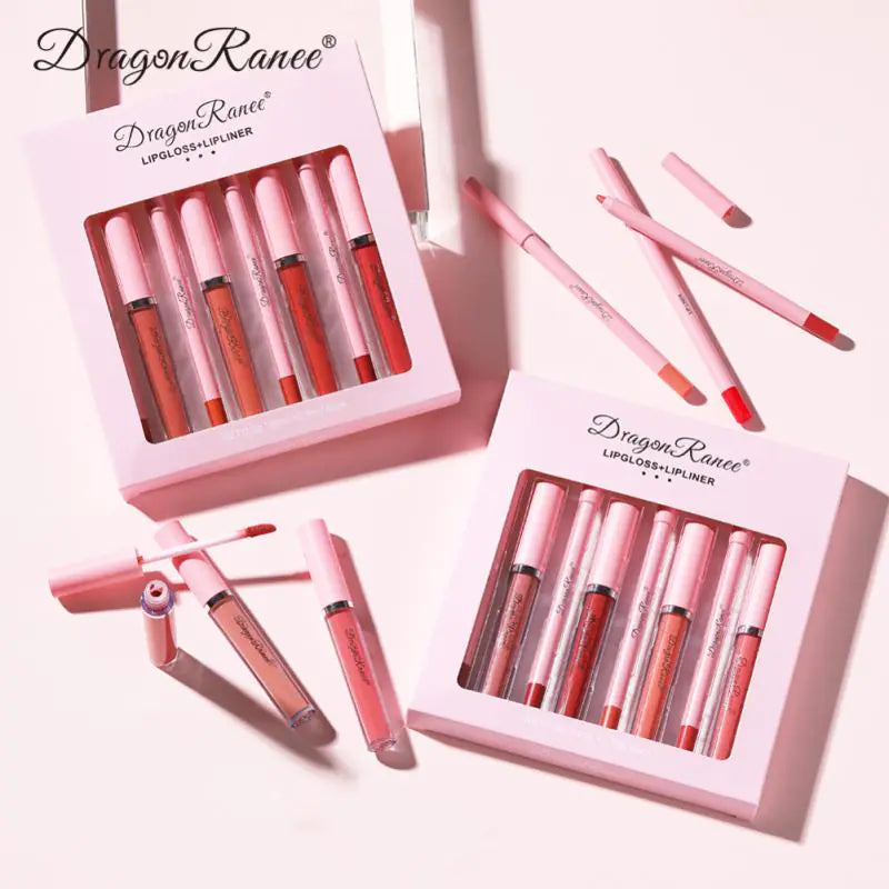 Lip Gloss Lip Liner Pen Set 4Pcs