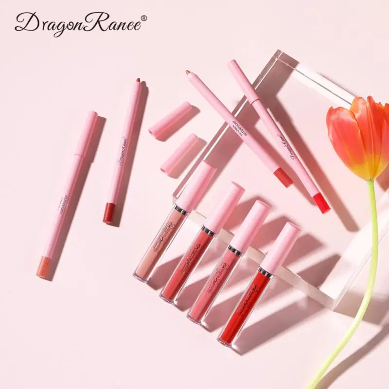 Lip Gloss Lip Liner Pen Set 4Pcs