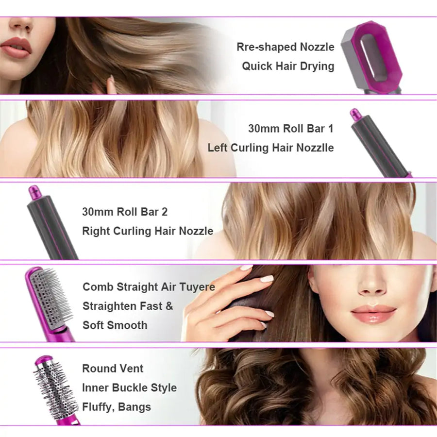 Curling Comb and Straightener 5-in-1