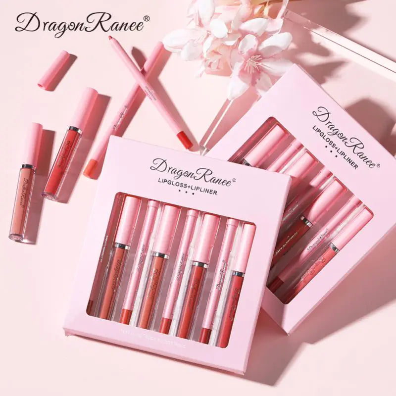 Lip Gloss Lip Liner Pen Set 4Pcs