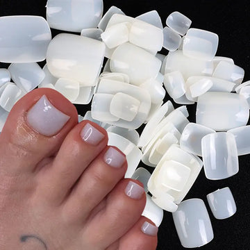 Natural White False Toe Nails: Effortlessly Beautiful, Ready-to-Wear Nail Solution