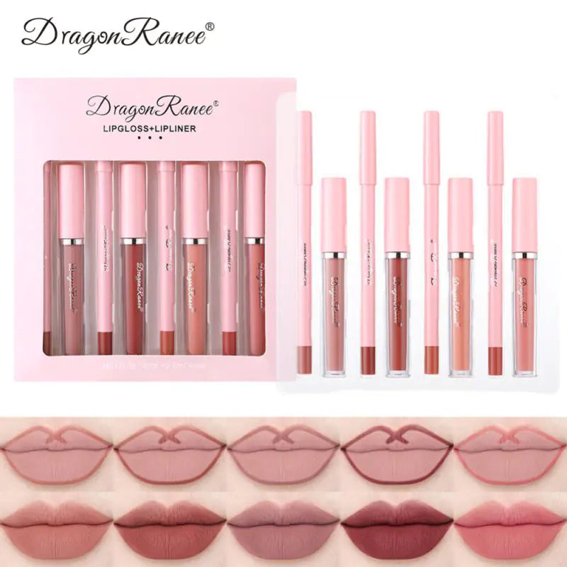 Lip Gloss Lip Liner Pen Set 4Pcs